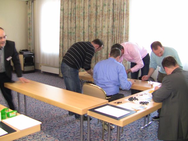 Gruppen beim Planspiel